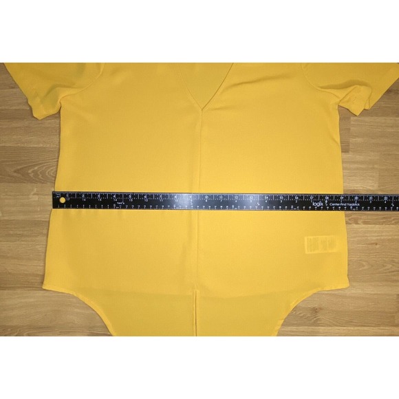 Madewell Shirt Women's Size XXS Novel Tie-Front V-neck Top Color Yellow Mustard - Picture 5 of 8